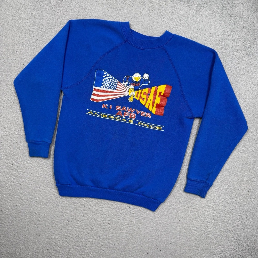 Kids Vintage 80s K. I. Sawyer Air Force Base Military‎ Sweatshirt
